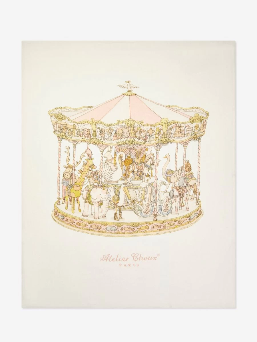 Atelier Choux Baby Cashmere Carousel Blanket - Luxurious Soft Nursery Blanket for Infants