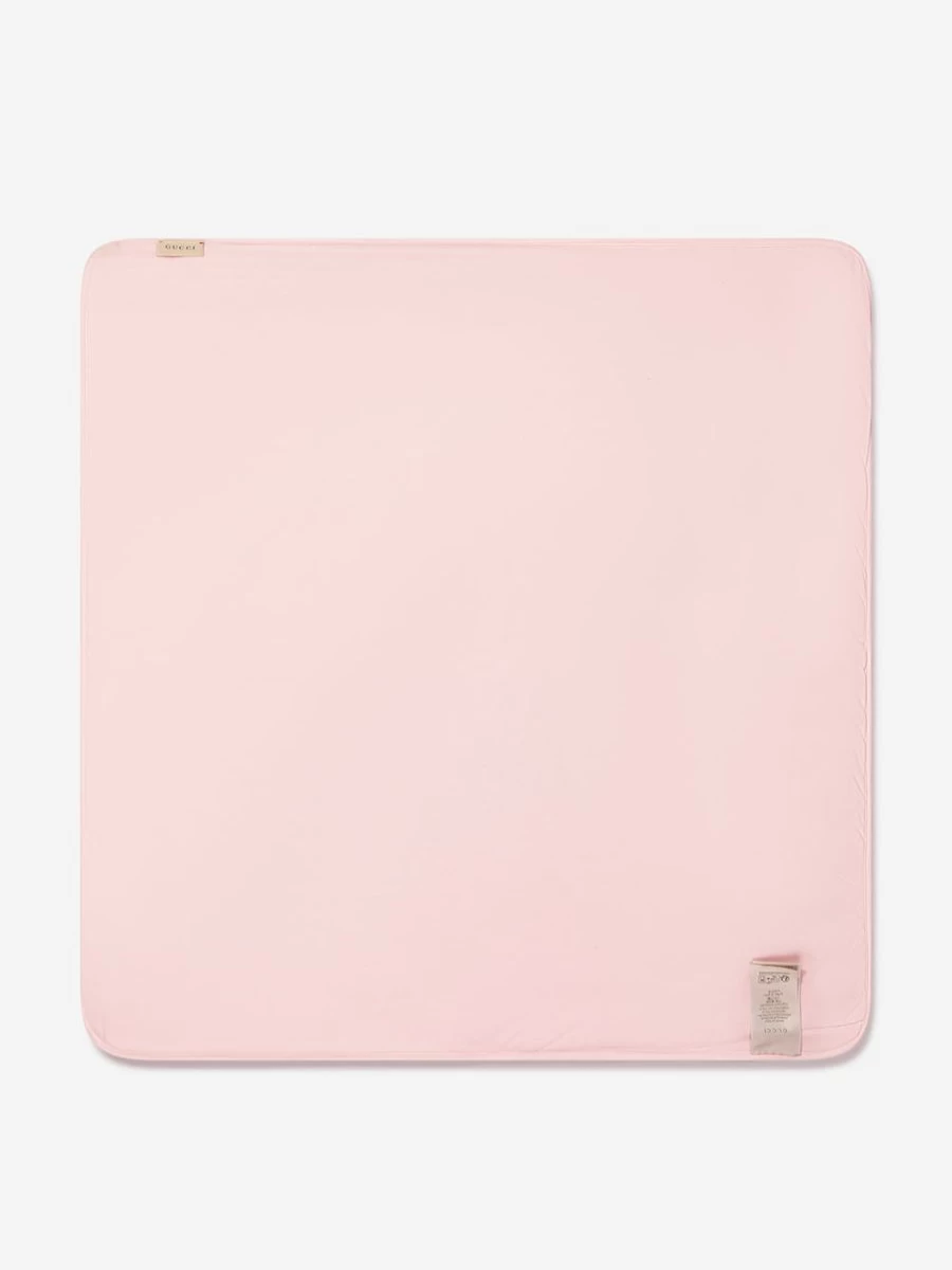 Gucci Kids Baby Girls Pink Logo Blanket - Soft Luxury Nursery Blanket for Infants