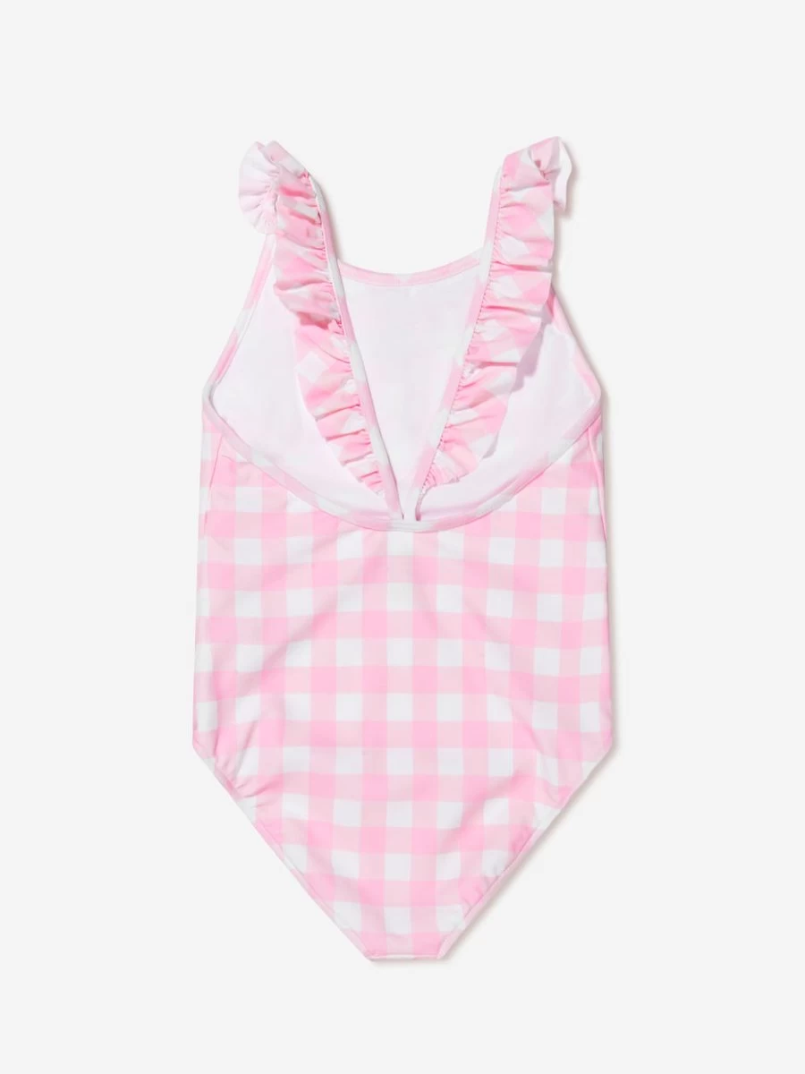 Ralph Lauren Kids Teen Checked Embroidered Logo Swimsuit for Girls