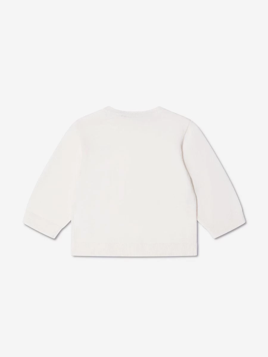 Bonpoint Baby Girls White Strawberry Knit Sweater | Girls' Fashion Clothing