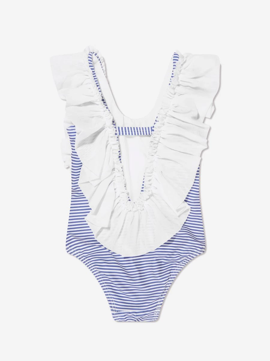 Monnalisa Baby Girls Minnie Mouse Swimsuit - White Disney-Inspired One-Piece Bathing Suit for Infants