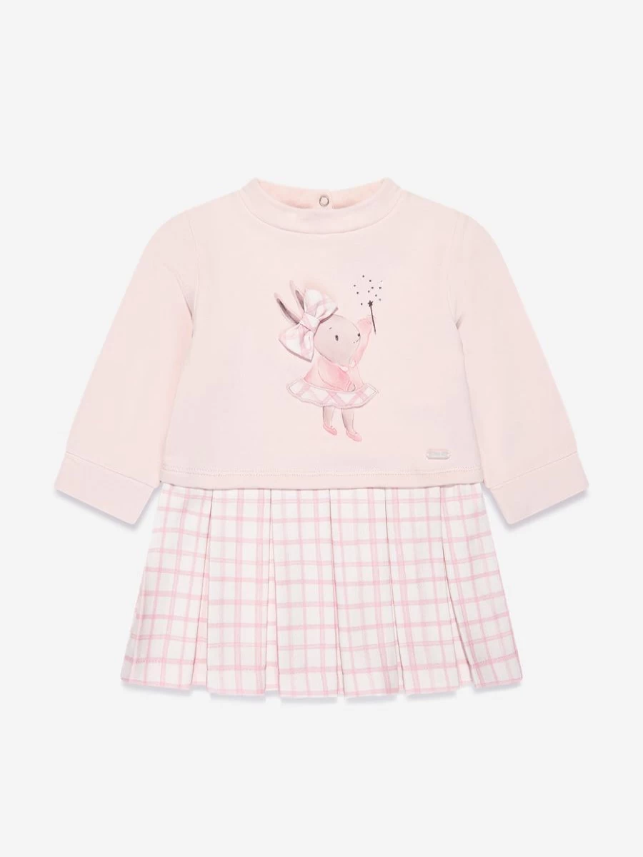 Patachou Pink Rabbit Sweater Dress for Baby Girls - Soft & Adorable Knit Outfit