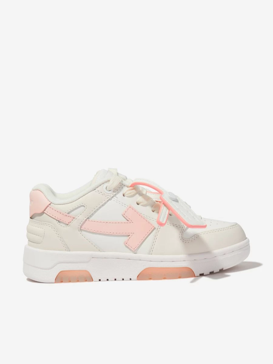 Off-White White Leather Girls' Out Of Office Sneakers