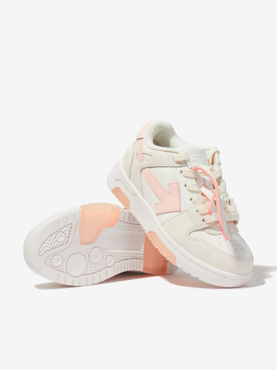 Off-White White Leather Girls' Out Of Office Sneakers