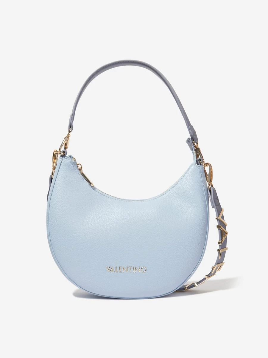 Valentino Girls Alexia Blue Leather Shoulder Bag 45.9cm Luxury Designer Handbag