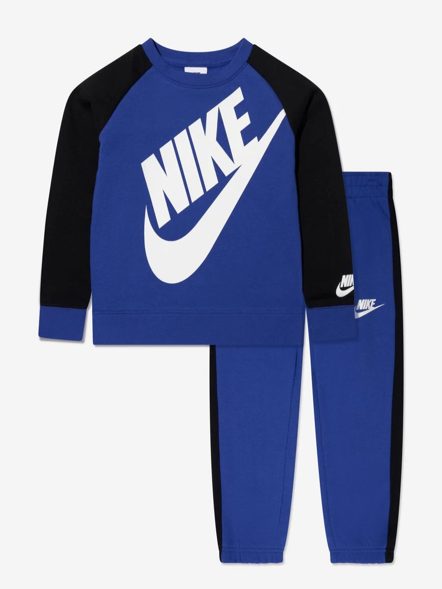 Nike Boys' Blue Futura Oversized Crew Tracksuit - Sporty & Comfortable