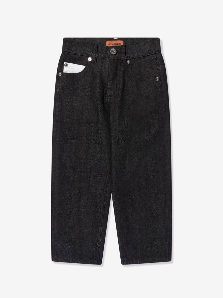 Missoni Boys' Black Branded Trousers for Stylish Comfort