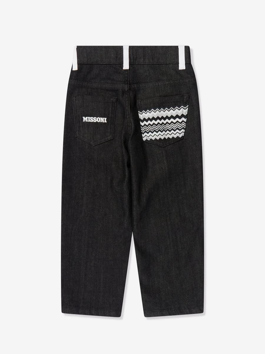 Missoni Boys' Black Branded Trousers for Stylish Comfort