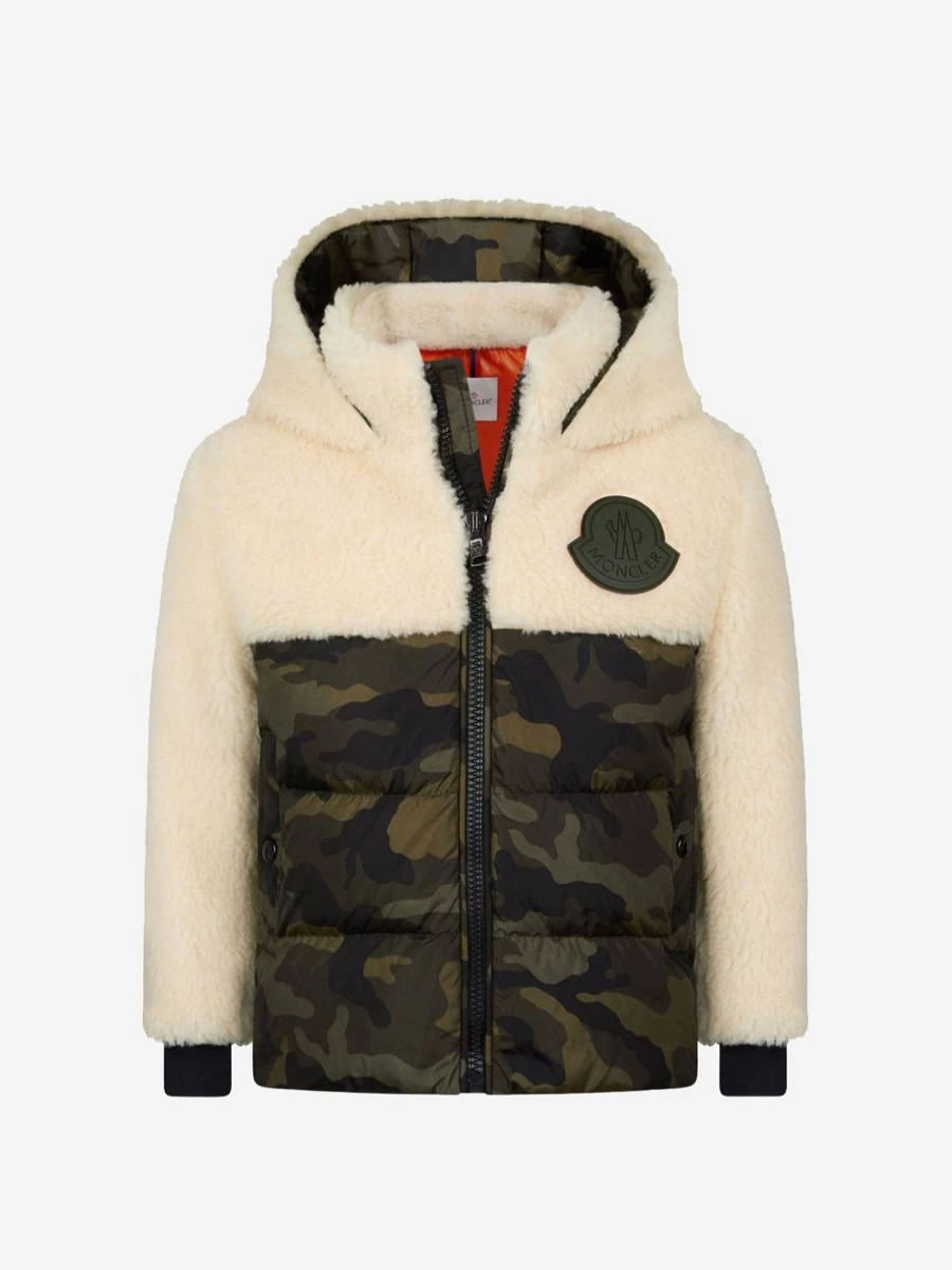 Moncler Enfant Boys Camo Jacket - Reversible Waterproof Winter Coat for Kids