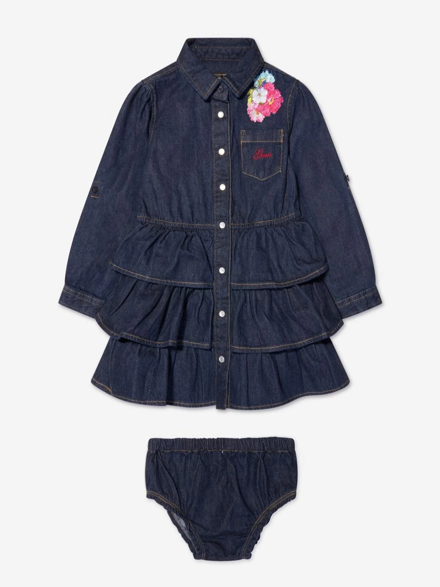 Guess Girls Blue Denim Dress - Stylish & Comfortable Kids Outfit
