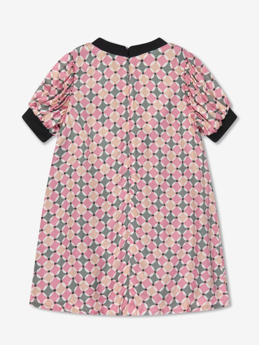 Aigner Girls Pink Patterned Dress - Floral Print Casual Dress for Girls