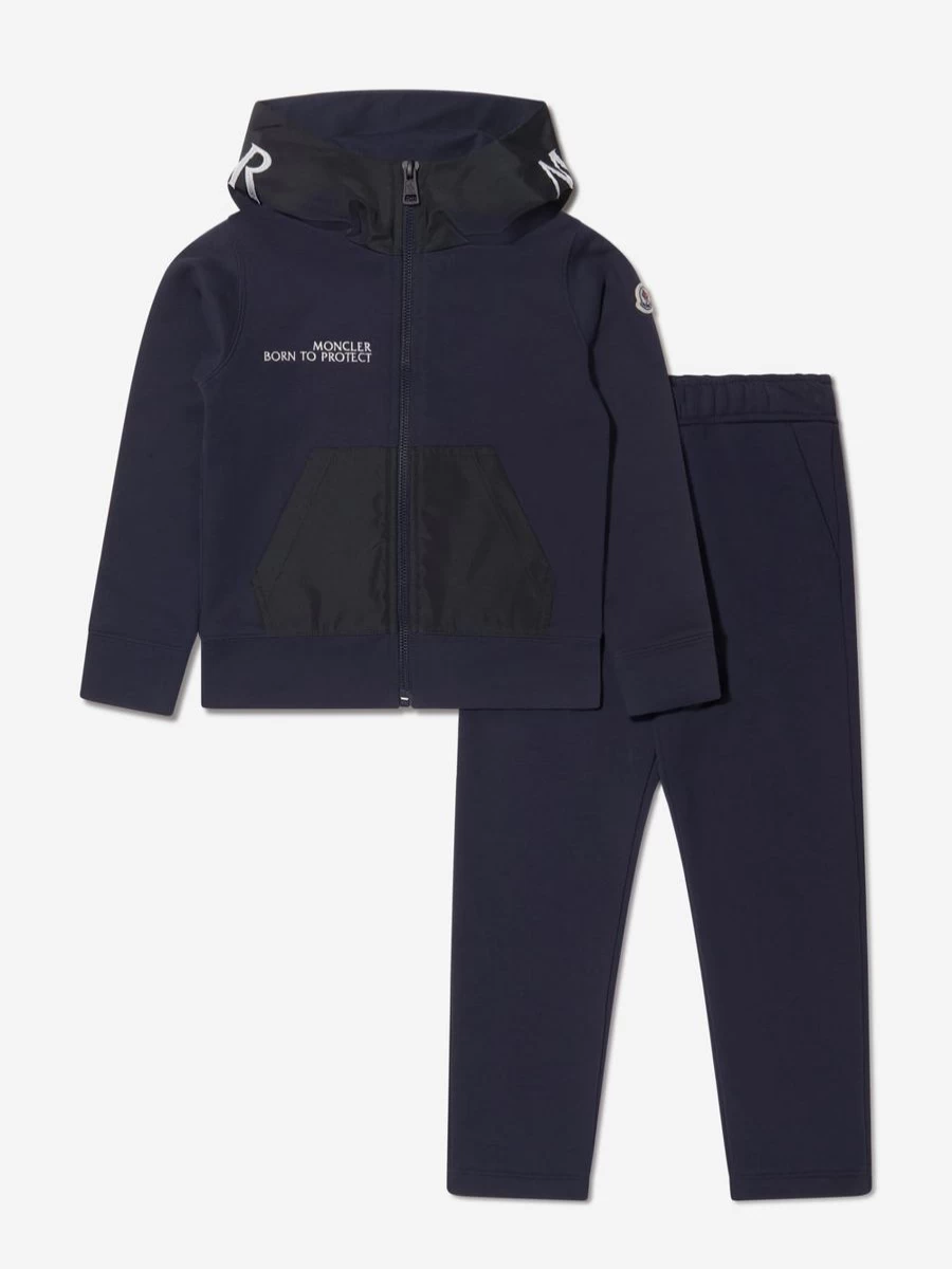 Moncler Enfant Boys Navy Born To Protect Tracksuit for Kids