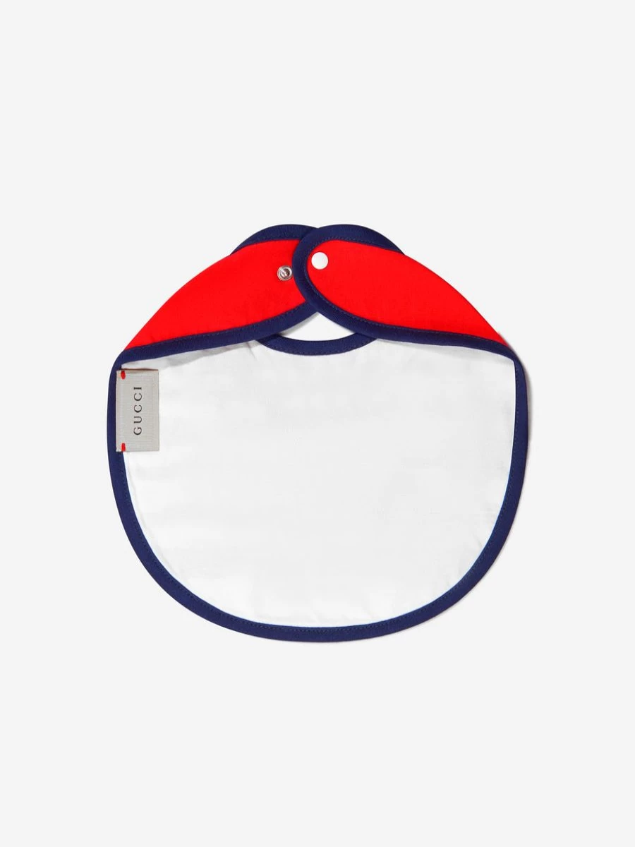Gucci Kids Baby Cotton Logo Bib - Unisex Infant Drool Bibs for Newborns