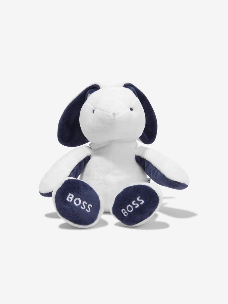 BOSS White Baby Bunny Plush Toy - Soft Stuffed Animal Gift for Infants & Newborns