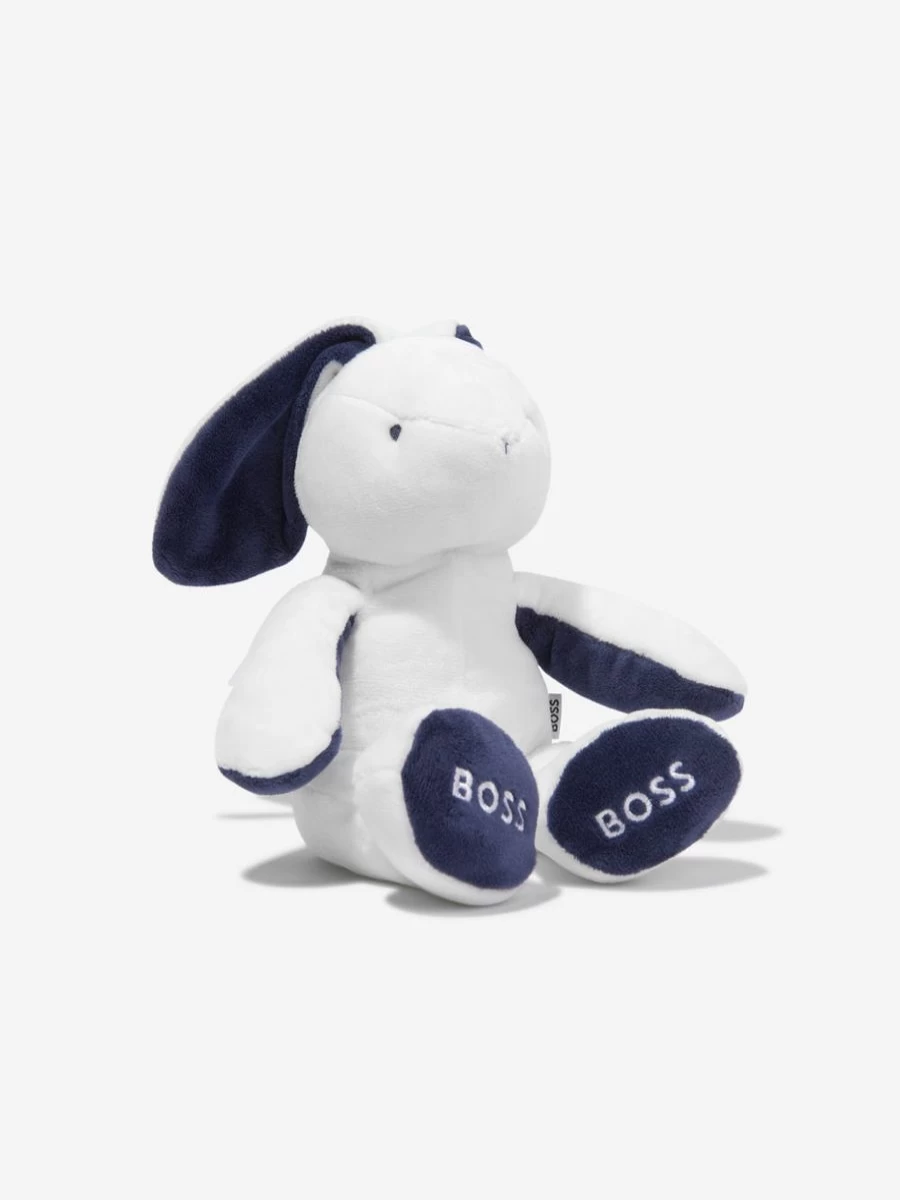BOSS White Baby Bunny Plush Toy - Soft Stuffed Animal Gift for Infants & Newborns