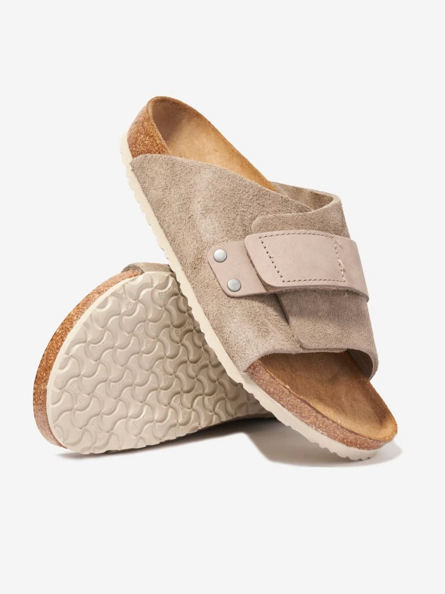 BIRKENSTOCK Boys Kyoto Sandals in Taupe - Comfortable Teen Footwear