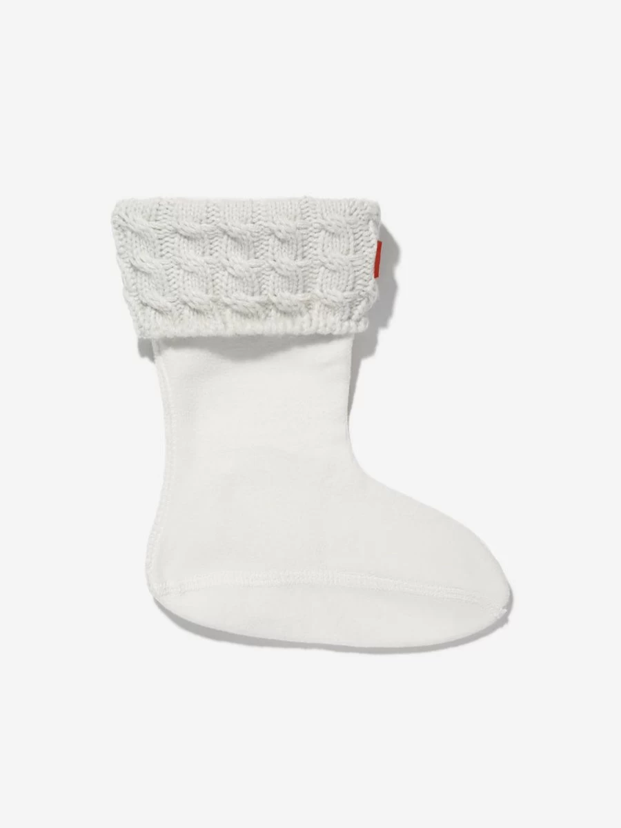 Hunter Boys' Recycled 6-Stitch Cable Boot Socks - Eco-Friendly Kids' Warm Winter Socks