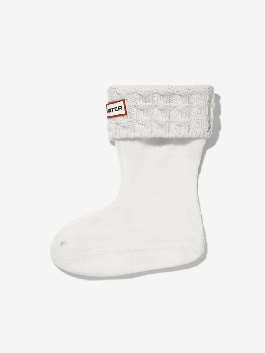 Hunter Boys' Recycled 6-Stitch Cable Boot Socks - Eco-Friendly Kids' Warm Winter Socks