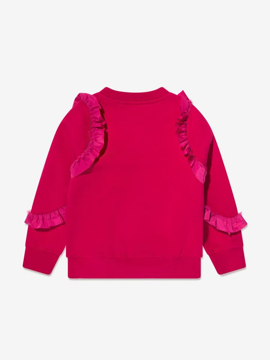 MSGM Girls Pink Frilly Sweatshirt - Trendy Casual Pullover for Girls