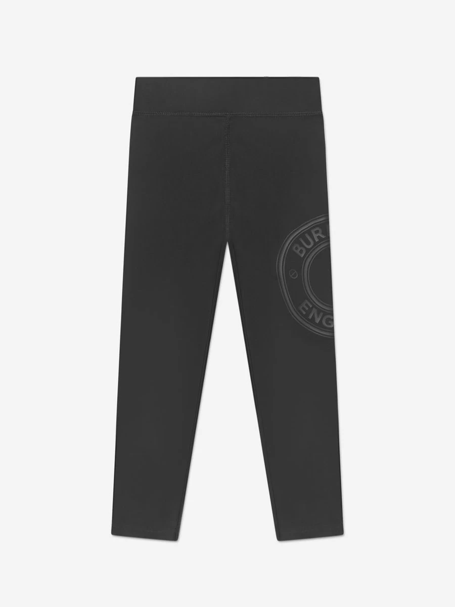 Burberry Kids Girls Black Gina Roundel Leggings | Stylish & Comfortable Leggings for Girls