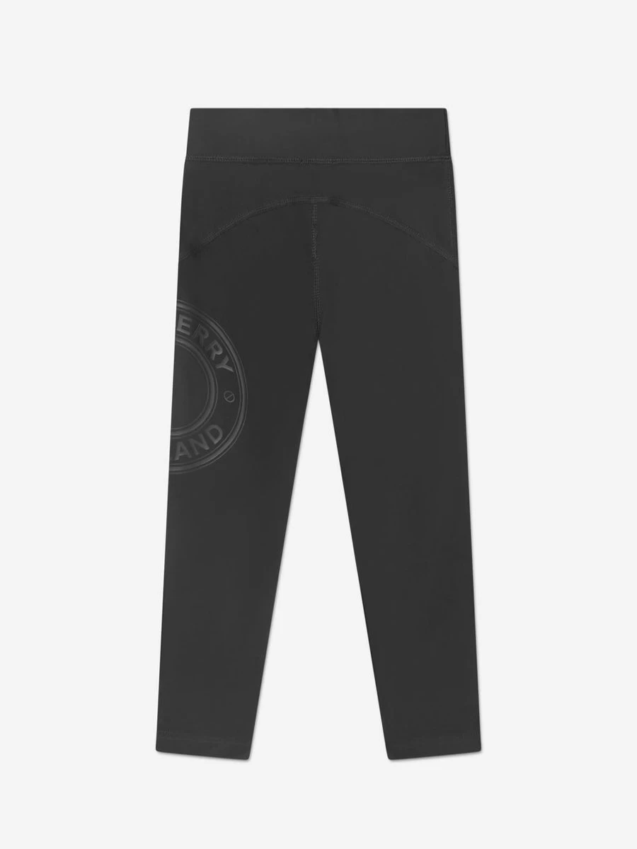 Burberry Kids Girls Black Gina Roundel Leggings | Stylish & Comfortable Leggings for Girls