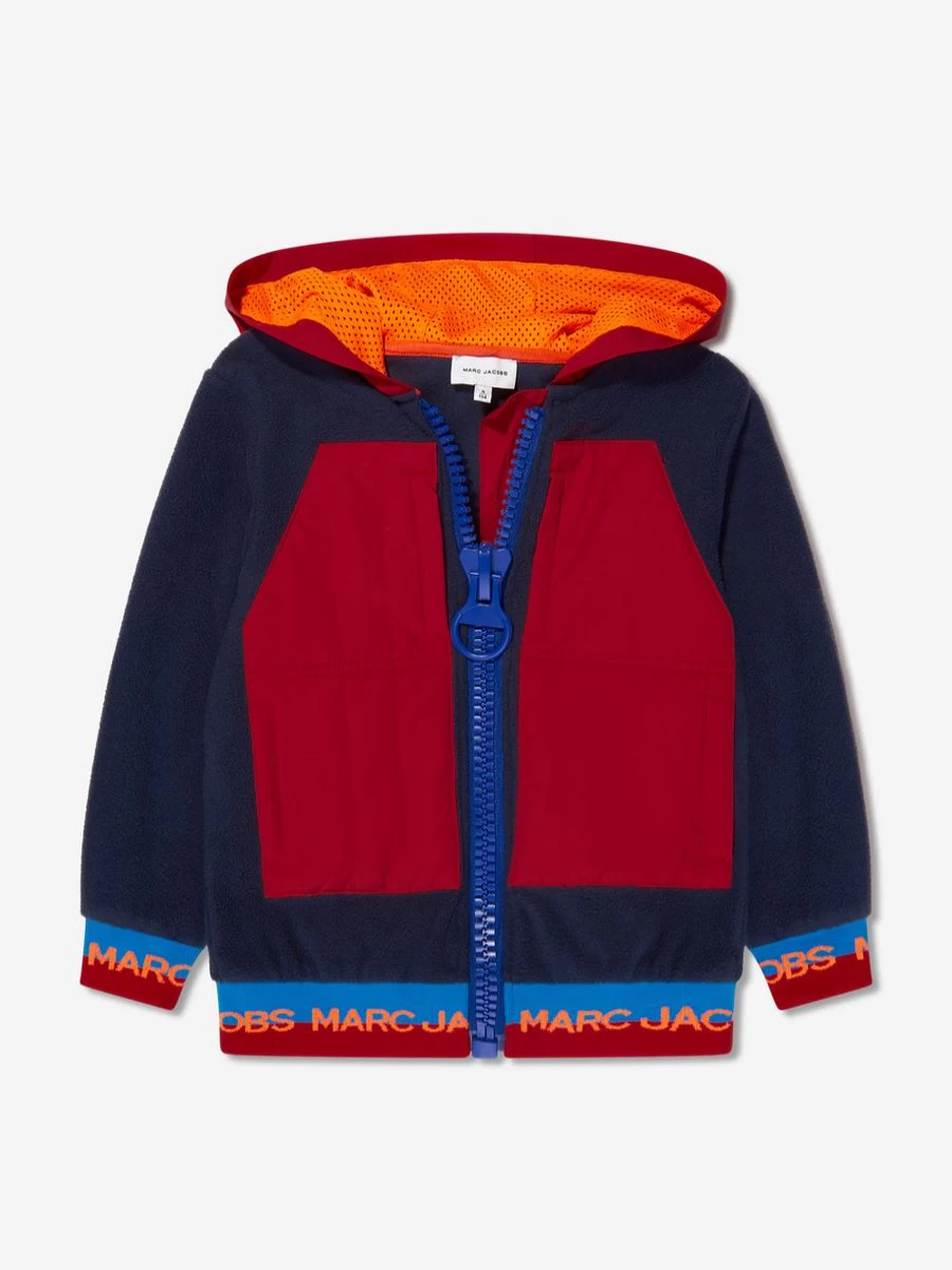 MARC JACOBS Boys Navy Contrast Zip Up Hoodie Jacket