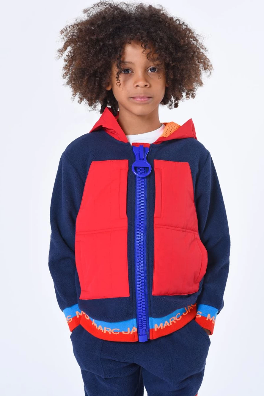 MARC JACOBS Boys Navy Contrast Zip Up Hoodie Jacket