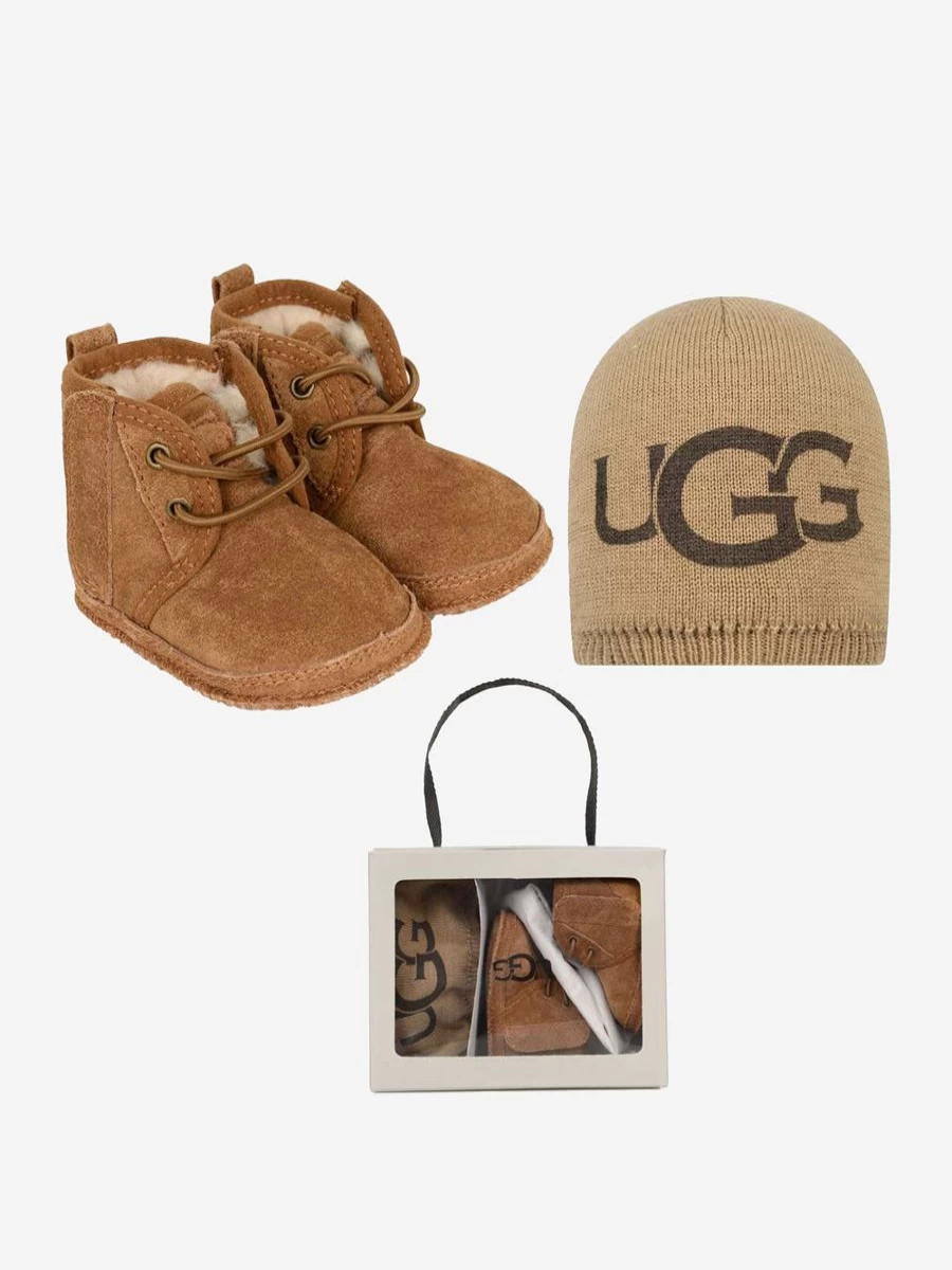 UGG Boys' Neumel Booties and Beanie Gift Set | Winter Booties for Toddlers