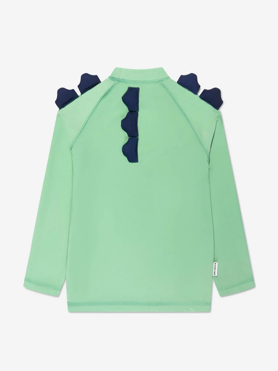 Roarsome Boys Green Spike Rash Vest - UPF 50+ Swim Shirt for Active Kids