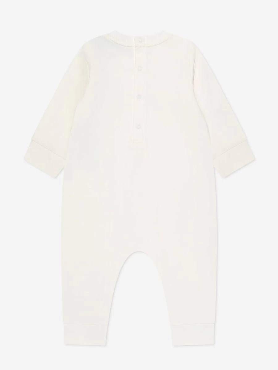 Moncler Enfant Baby White Logo Romper - Premium Cotton Bodysuit for Infants