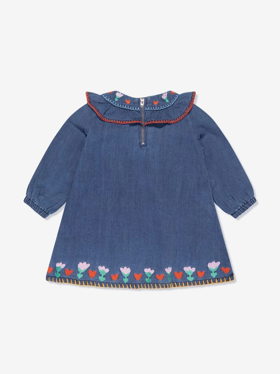 Stella McCartney Kids Baby Girls Blue Embroidered Denim Dress