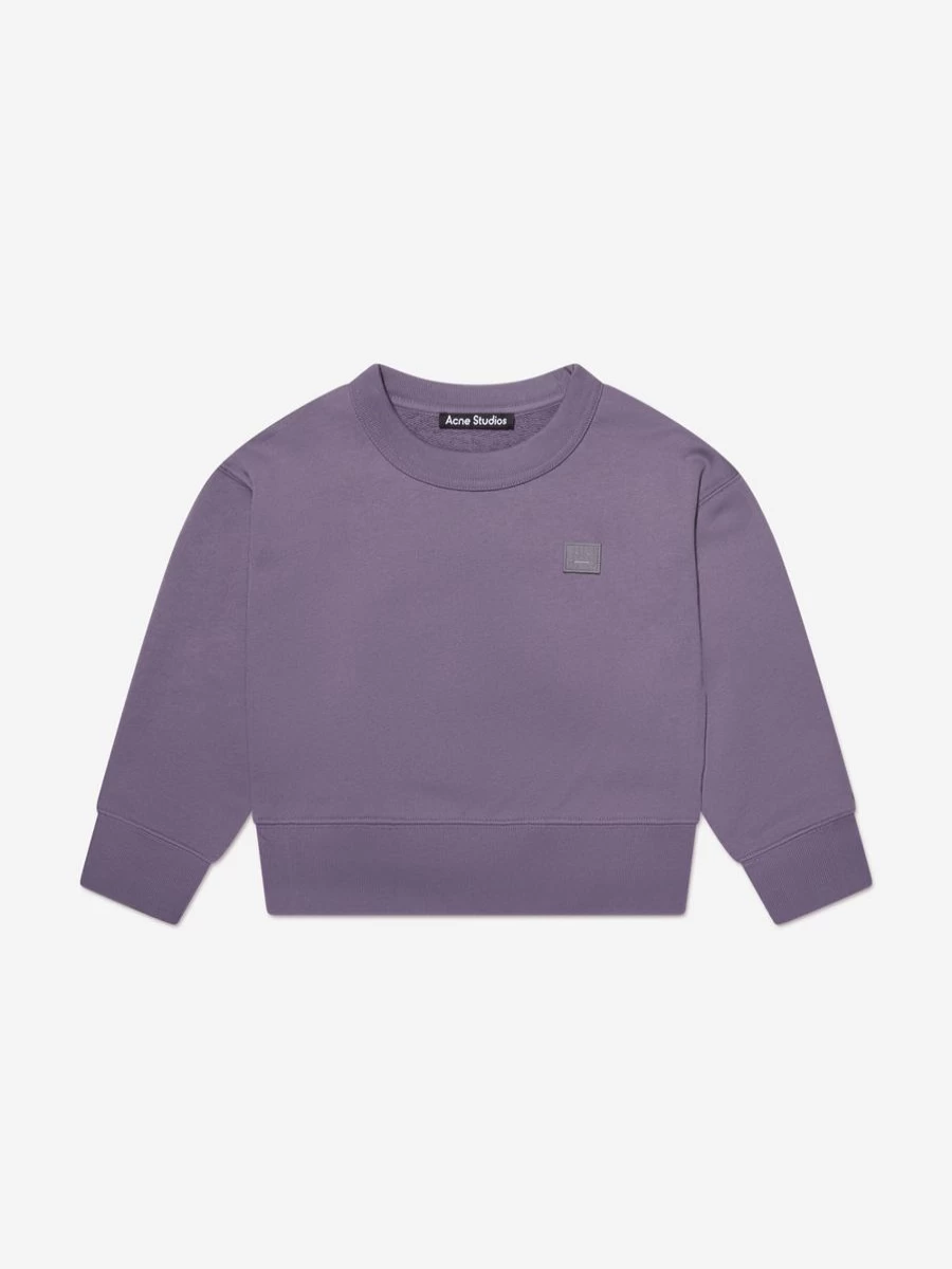Acne Studios Boys' Purple Fairy Face Embroidered Sweatshirt for Kids