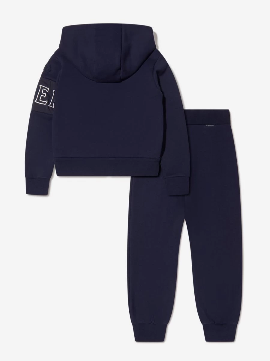 Moncler Enfant Girls Navy Logo Tracksuit - Stylish Sportswear for Kids