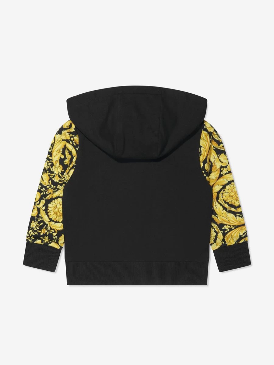 Versace Boys Black Barocco Zip Up Jacket