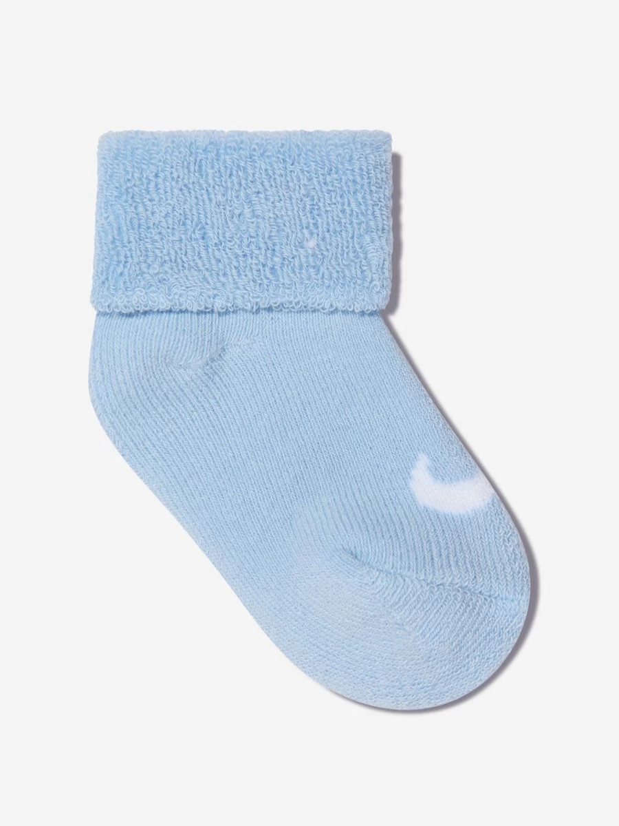 Nike Boys' 6-Pack Terry Blue Cuffed Socks Set for Toddlers and Infants