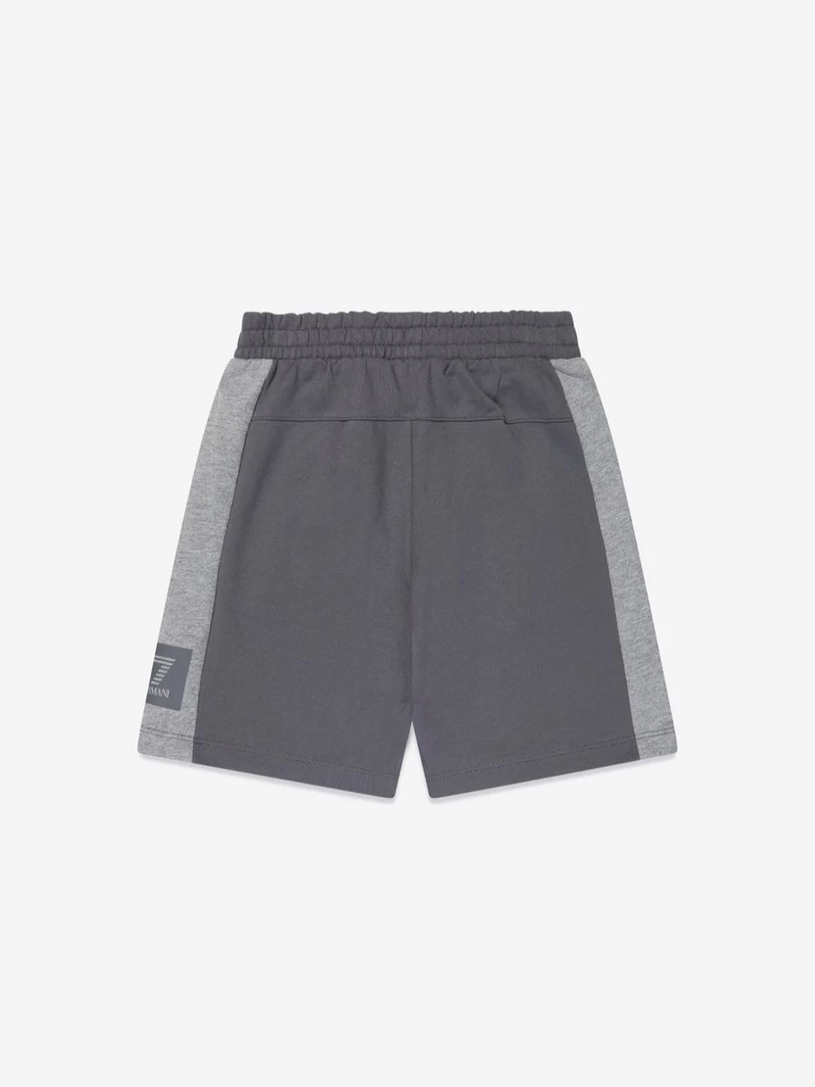 EA7 Emporio Armani Boys Grey Tonal Block Train Bermuda Shorts