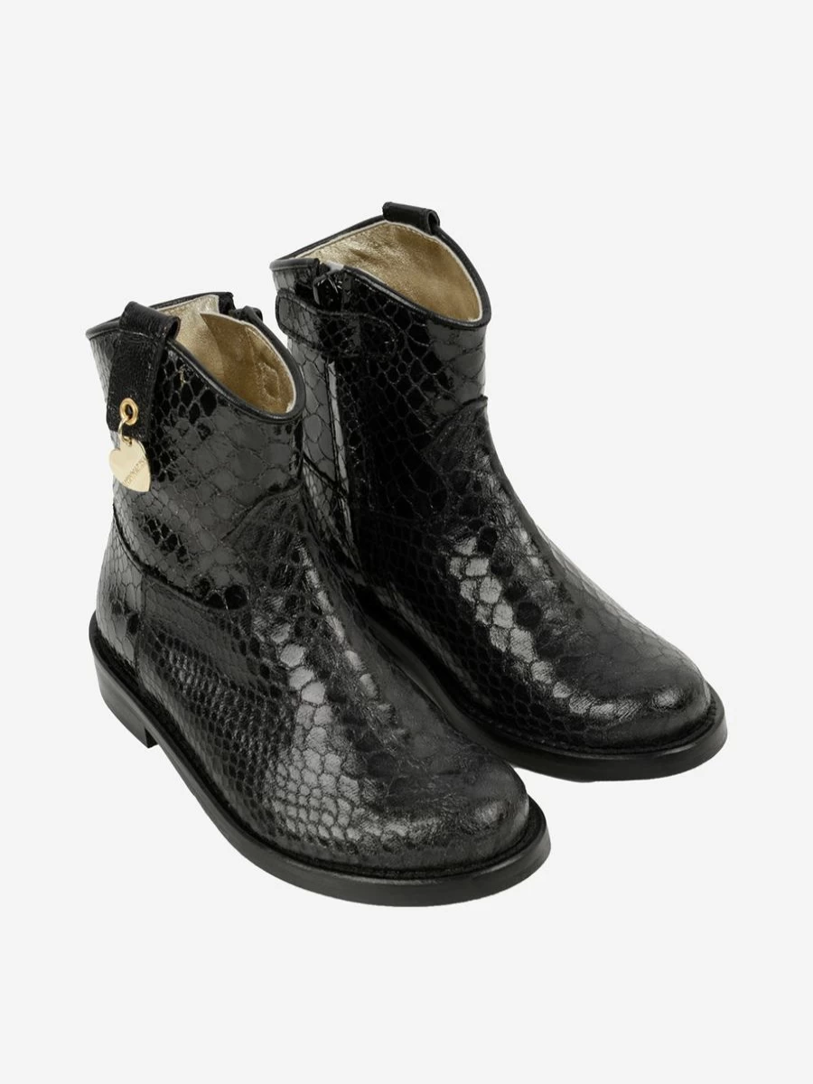 Monnalisa Girls' Fashion Leather Cowboy Boots for Western Style
