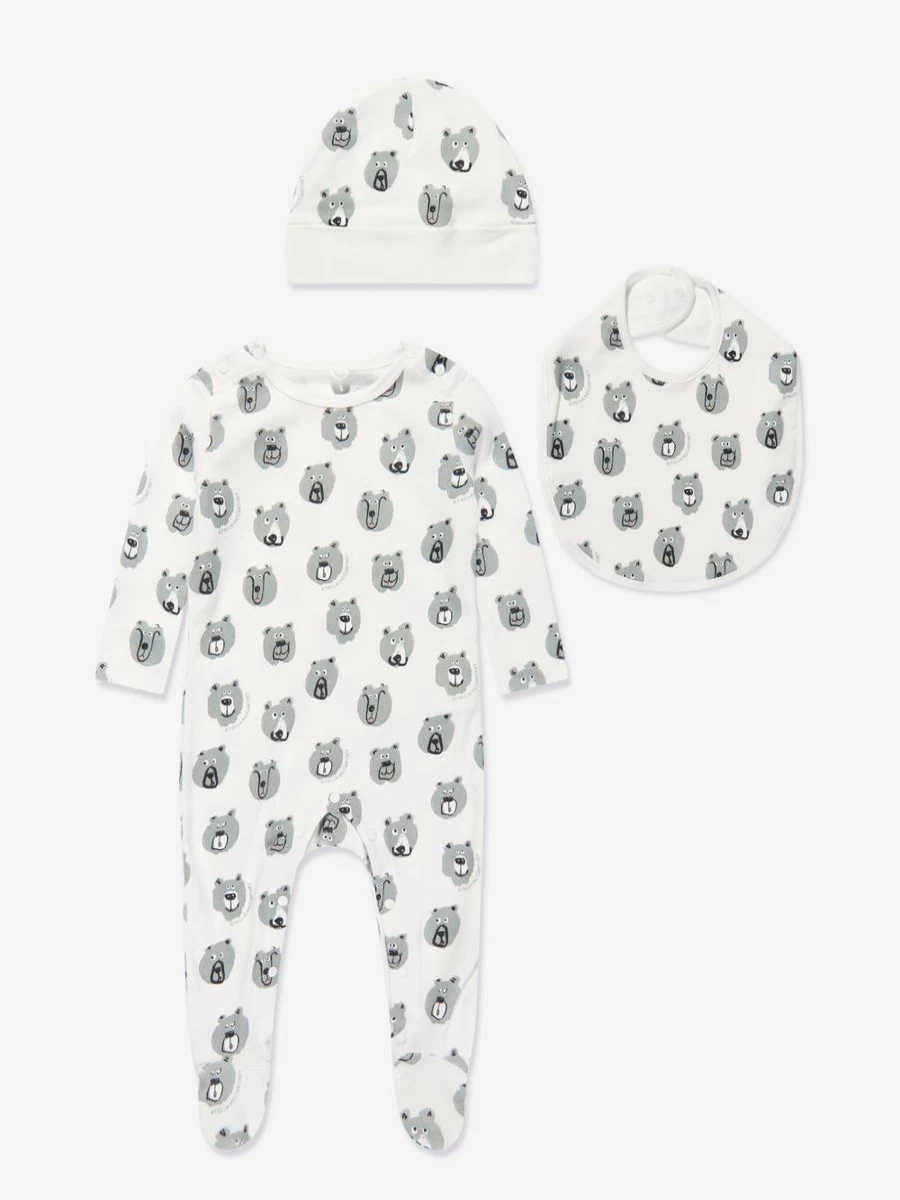 Stella McCartney Kids Ivory Bear Babygrow Set for Baby Boys