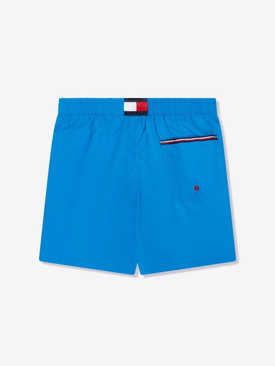 Tommy Hilfiger Boys Medium Blue Swim Shorts with Drawstring Waist