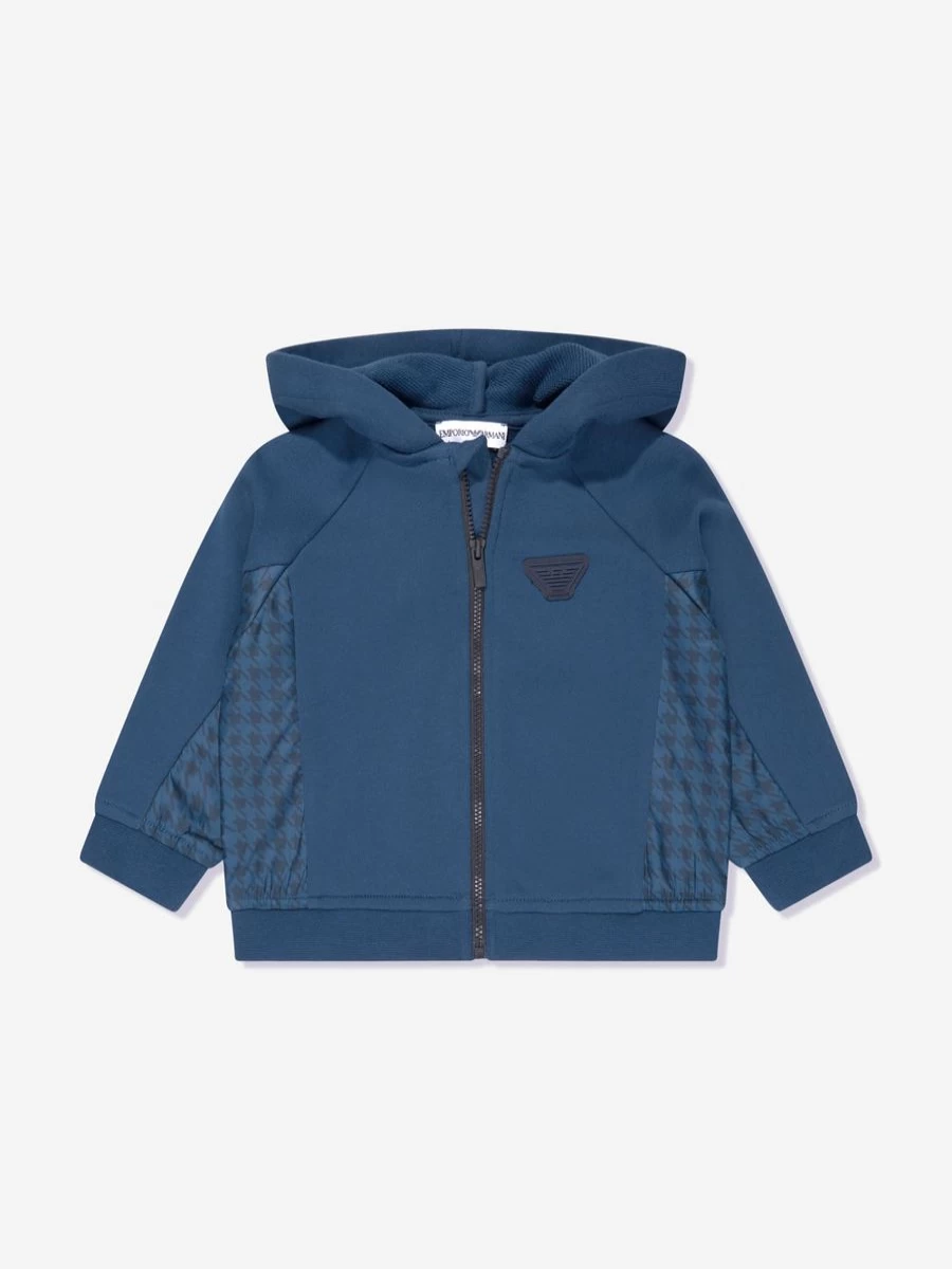 Emporio Armani Baby Boys Blue Zip-Up Hoodie