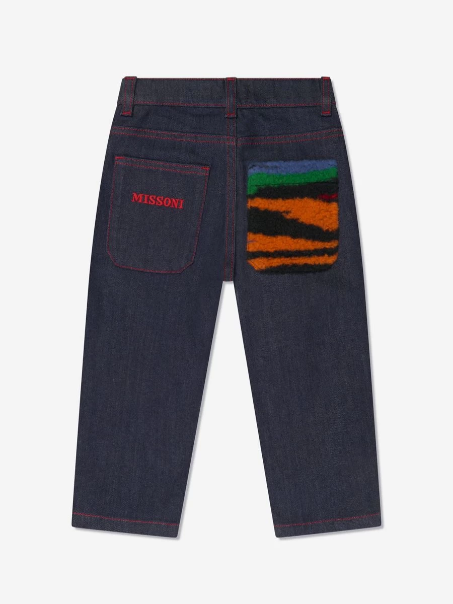 "Missoni Boys Blue Branded Trousers for Kids – Premium Designer Cotton Pants"