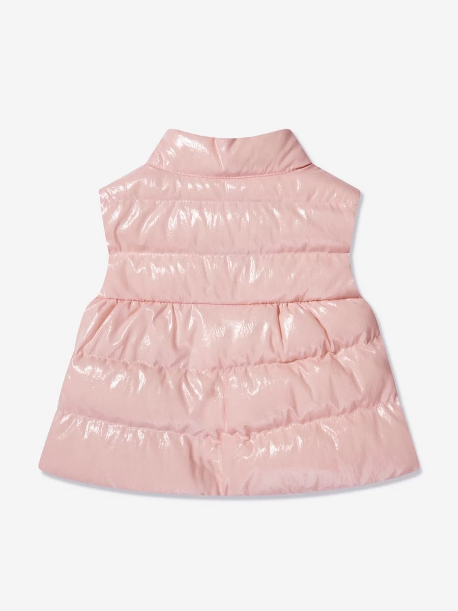 Moncler Enfant Baby Girls Pink Down Padded Hiva Vest Gilet