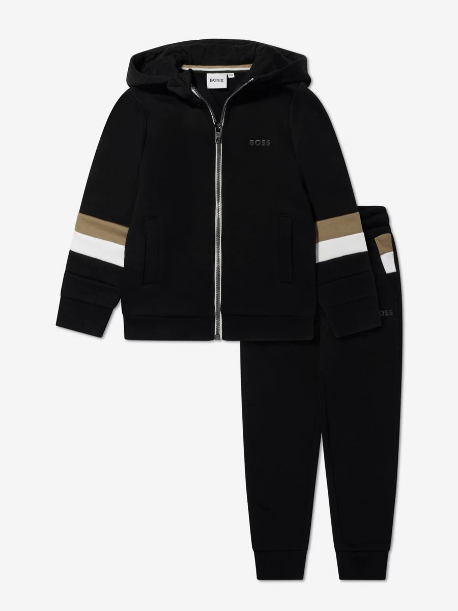 BOSS Teen Boys' Black Logo Tracksuit - Stylish & Comfortable Athletic Set