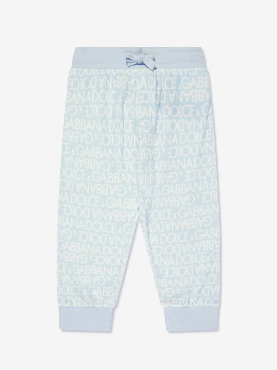 Dolce & Gabbana Kids Boys Blue Logo Joggers Pants Casual Comfortable
