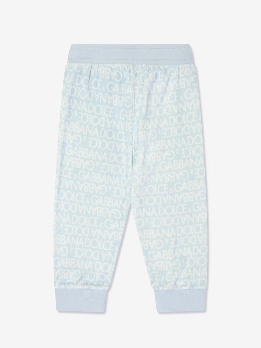 Dolce & Gabbana Kids Boys Blue Logo Joggers Pants Casual Comfortable