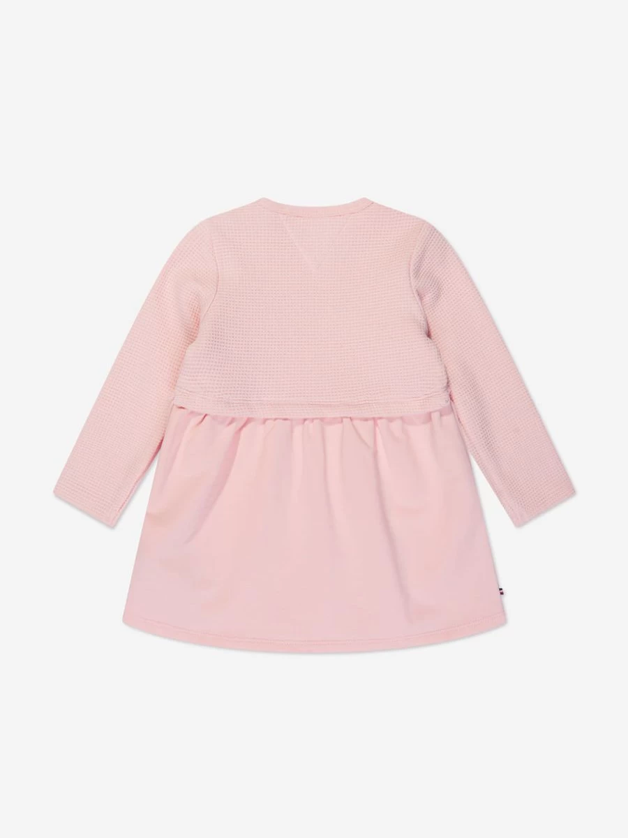 Tommy Hilfiger Baby Girls Pink Monogram Curved Hem Dress