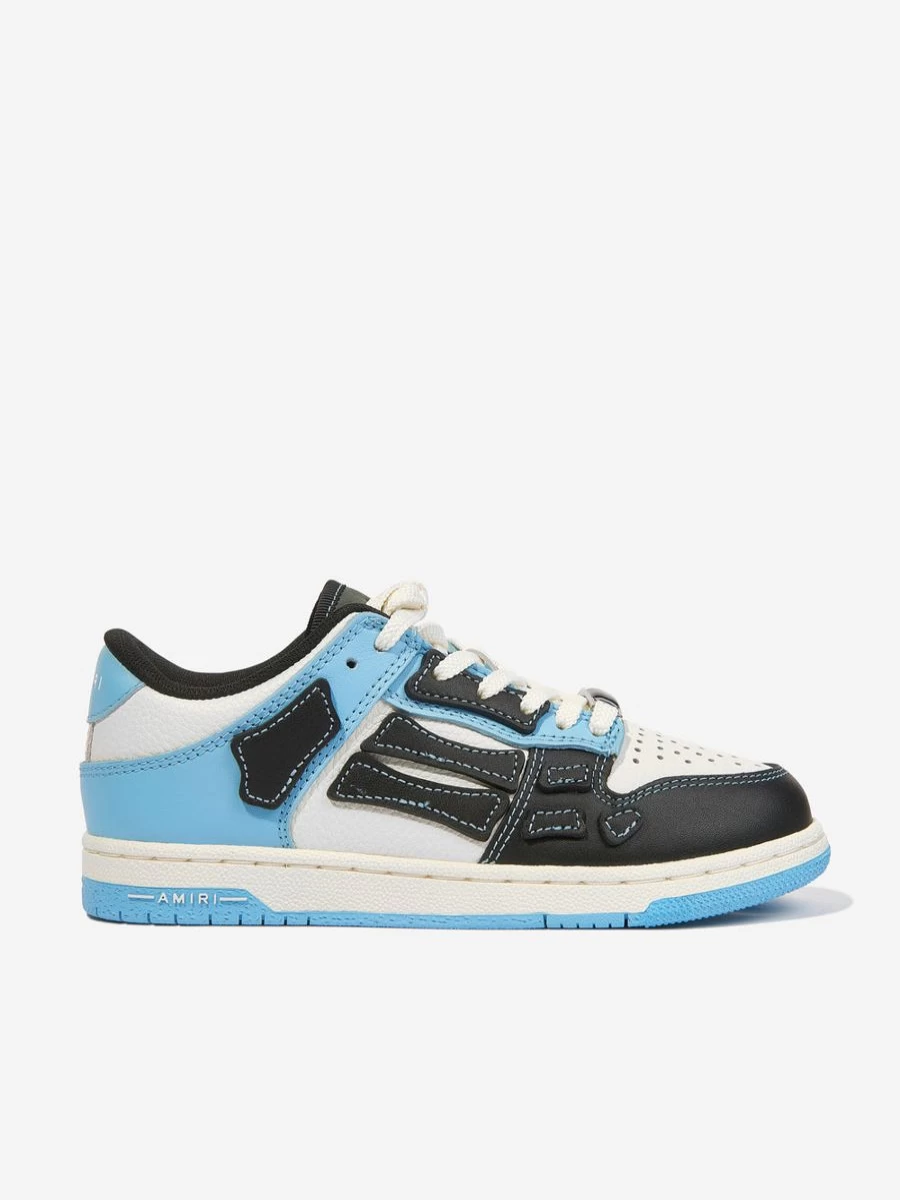 Amiri Boys Blue Leather Skeltop Low Top Sneakers
