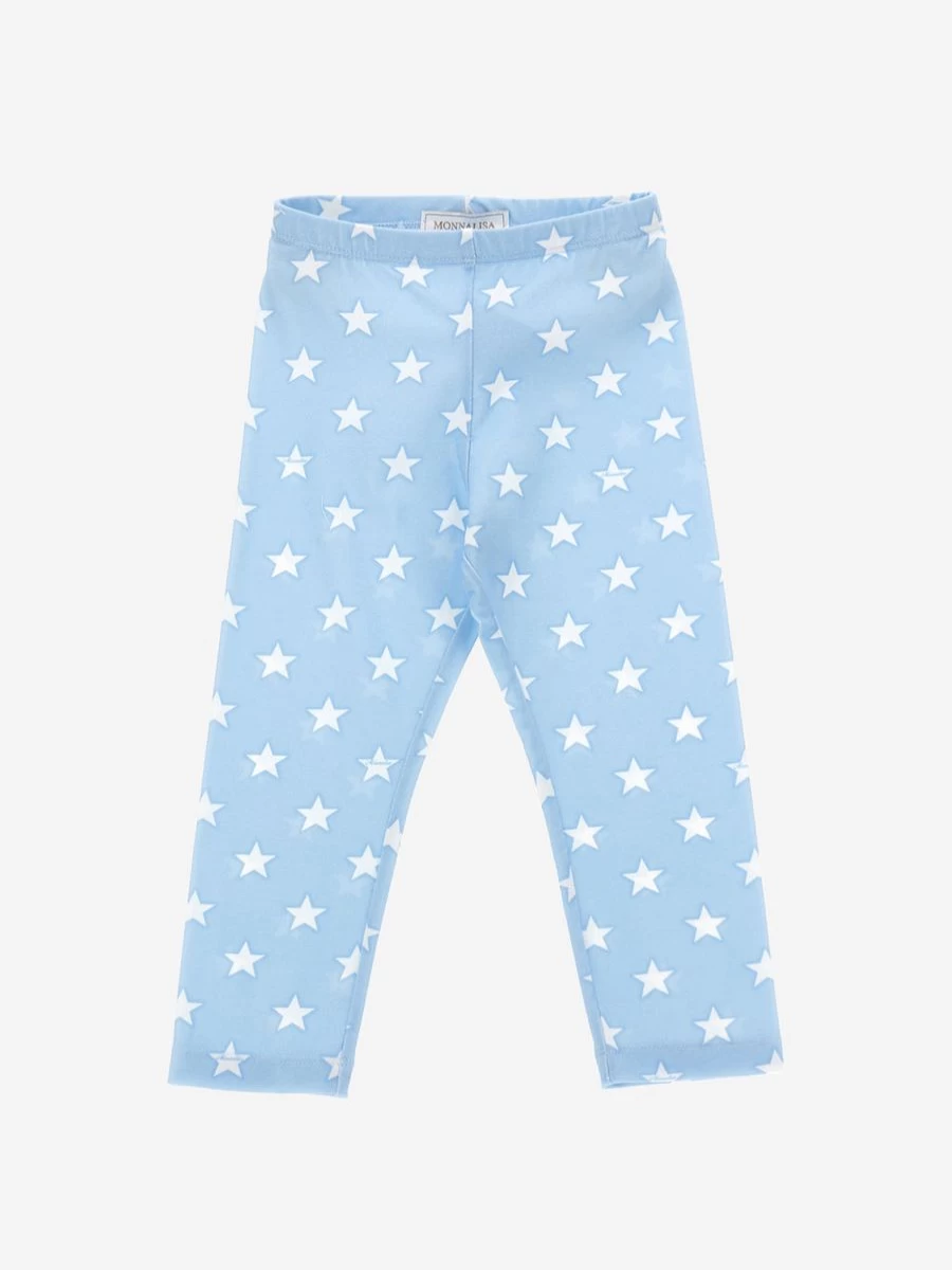 Monnalisa Girls Blue Star Print Leggings for Kids Fashion