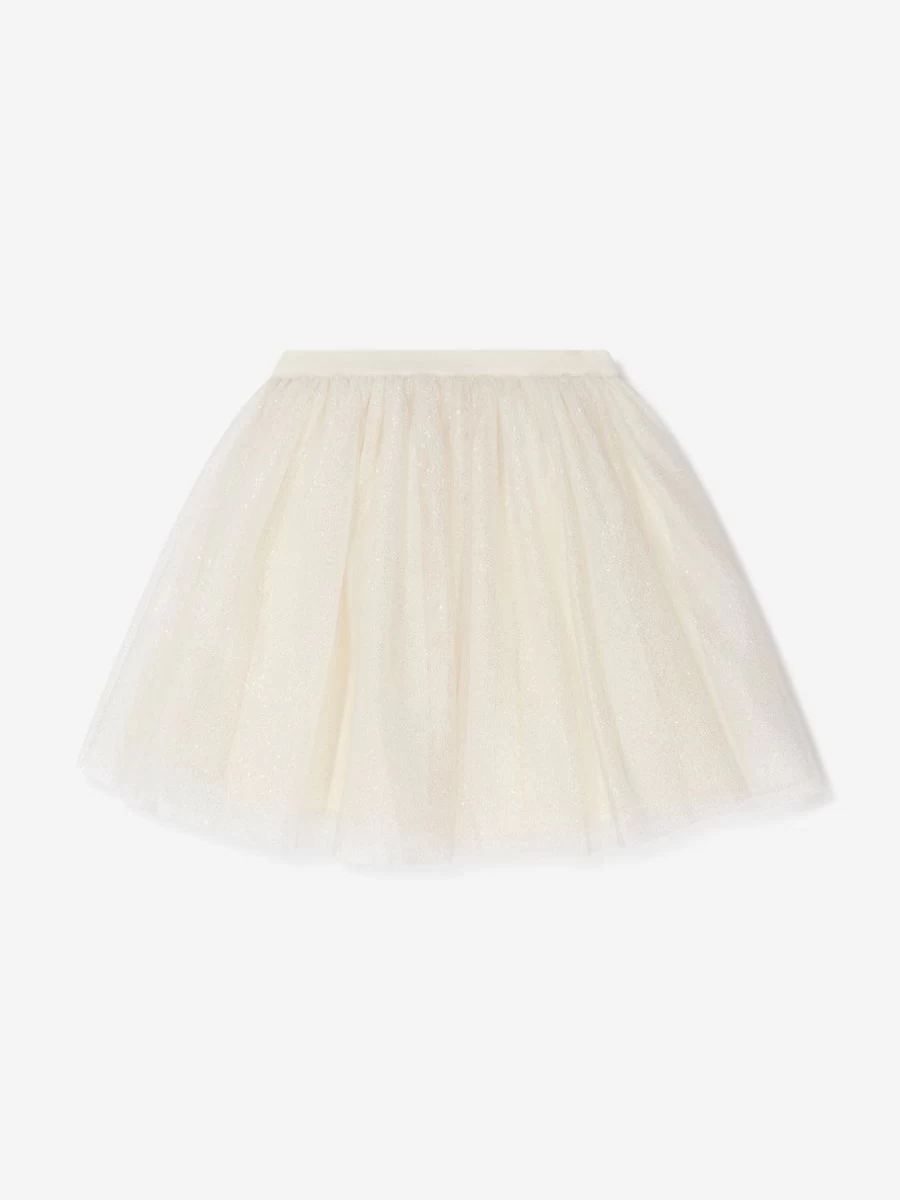 Bonpoint Teen Girls Ivory Tulle Skirt with Pois Detail