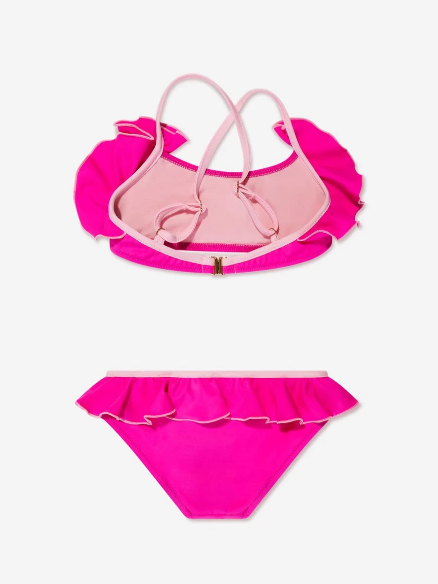Versace Teen Girls Pink Logo Bikini Swimwear